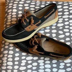 Back and Tan Sperry Top-Siders